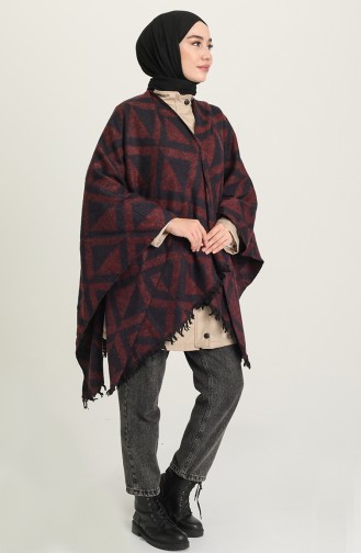 Claret red Poncho 1046-03