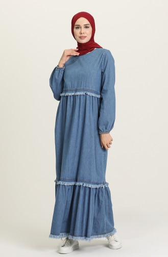 Robe Hijab Bleu Jean 0053-01