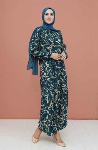 Petrol Hijab Dress 5642B-03