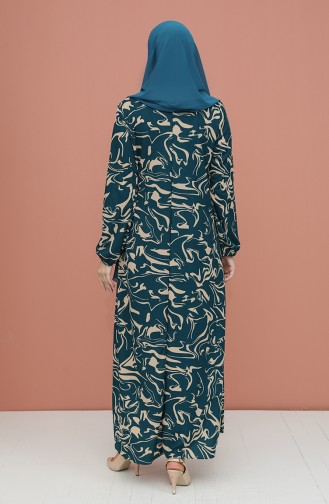 Petrol Hijab Dress 5642B-03