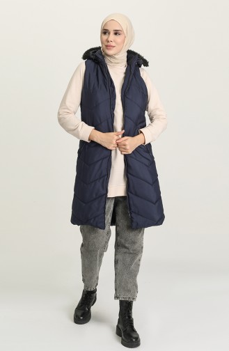 Gilet Sans Manches Bleu Marine 1068A-01