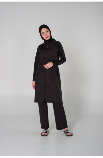 Maillot de Bain Hijab Noir 7000-01