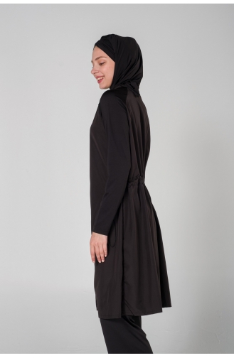 Maillot de Bain Hijab Noir 7000-01