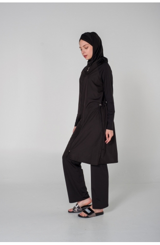 Maillot de Bain Hijab Noir 7000-01
