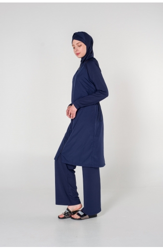 Navy Blue Modest Swimwear 7001-01