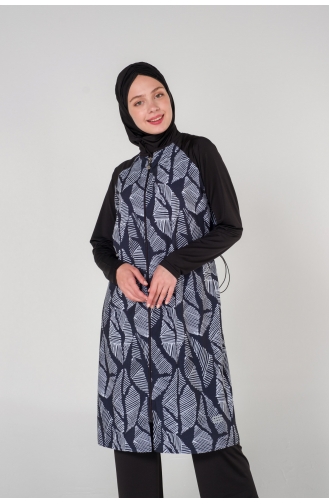 Black Swimsuit Hijab 7020-01