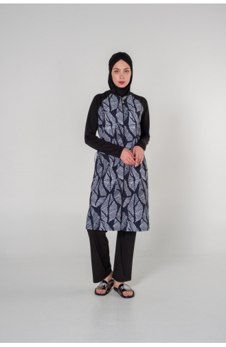 Black Swimsuit Hijab 7020-01