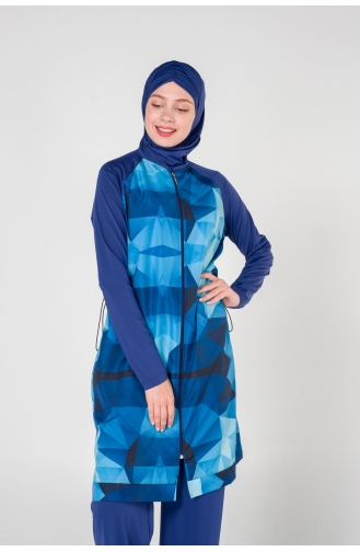 Maillot de Bain Hijab Indigo 7023-01