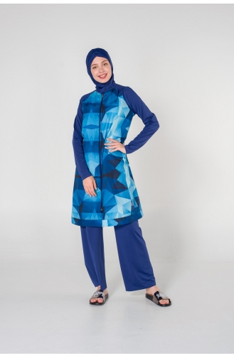 Maillot de Bain Hijab Indigo 7023-01
