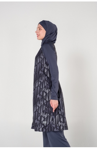 Rauchgrau Hijab Badeanzug 7025-01