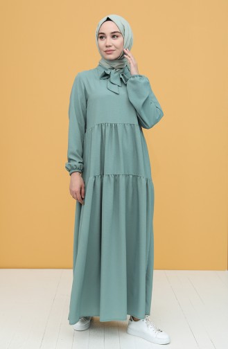 Green Almond Hijab Dress 1680-06