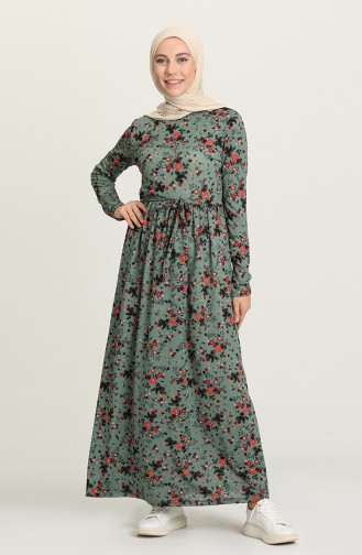 Khaki Hijab Dress 1031A-01