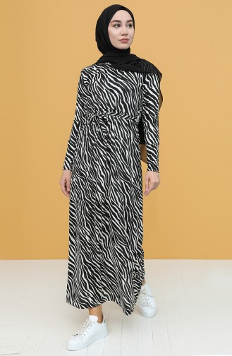 White Hijab Dress 1047-01