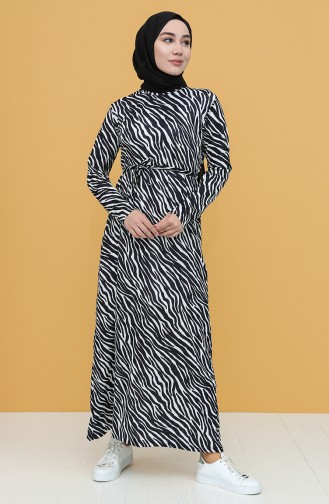 Dark Navy Blue Hijab Dress 1047-02