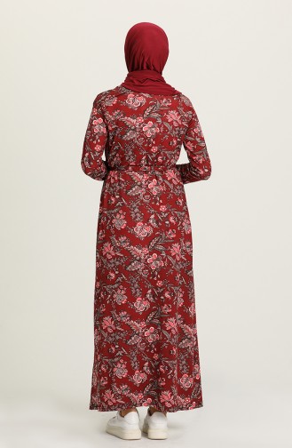 فستان أحمر كلاريت 1052-04