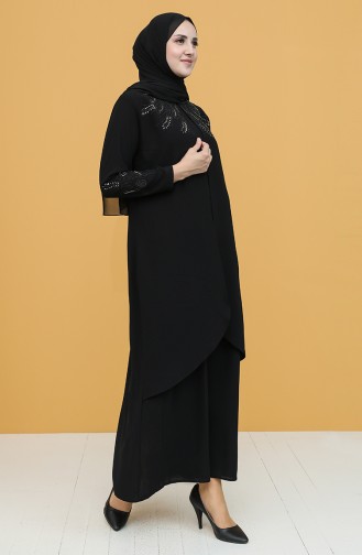 Schwarz Hijab-Abendkleider 1922-01