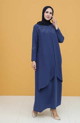 Indigo Hijab Evening Dress 1922-02