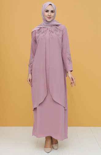 Powder Hijab Evening Dress 1922-04