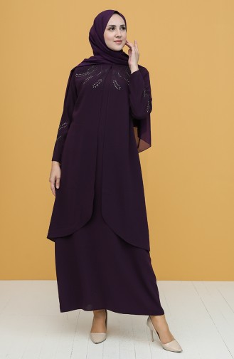 Zwetschge Hijab-Abendkleider 1922-05