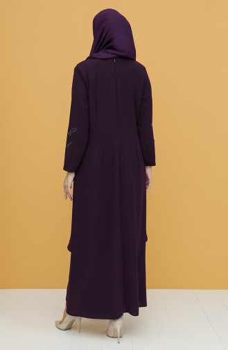 Plum Hijab Evening Dress 1922-05