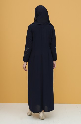 Navy Blue Hijab Evening Dress 1922-07