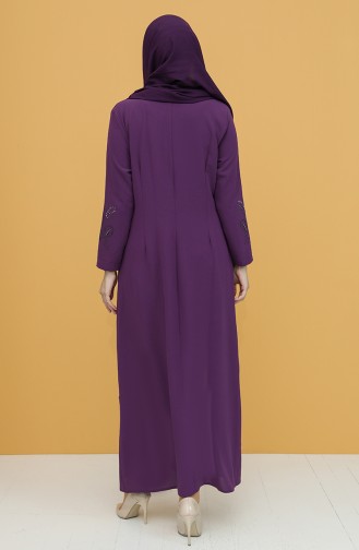 Dark Lilac Hijab Evening Dress 1922-08