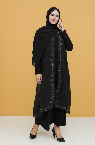 Schwarz Hijab-Abendkleider 5098-01