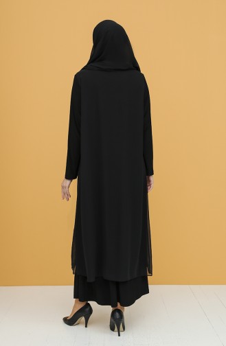 Black Hijab Evening Dress 5098-01