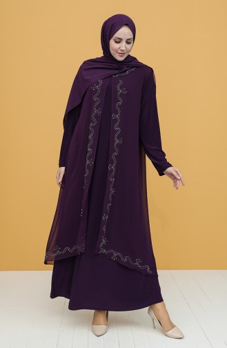 Zwetschge Hijab-Abendkleider 5098-03