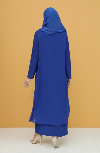 Saxon blue İslamitische Avondjurk 5098-04