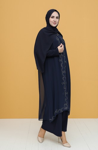Dunkelblau Hijab-Abendkleider 5098-05