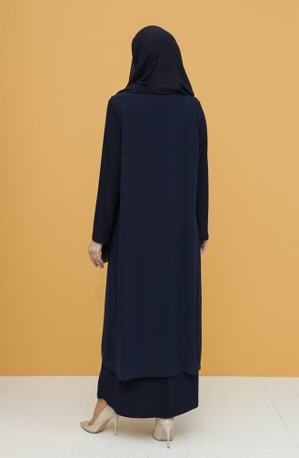 Dunkelblau Hijab-Abendkleider 5098-05