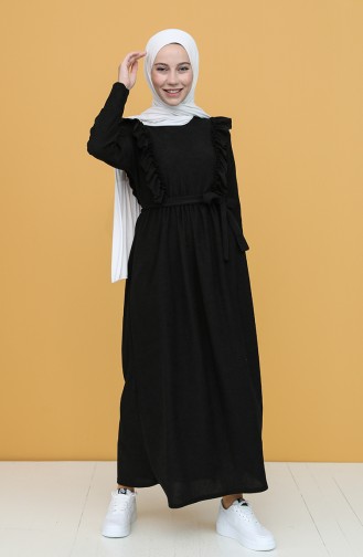 Schwarz Hijab Kleider 5433-04
