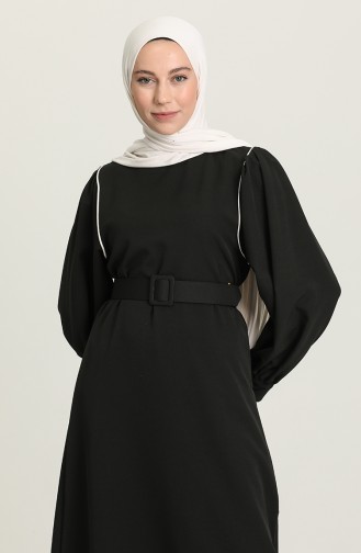 Schwarz Hijab Kleider 5384-01