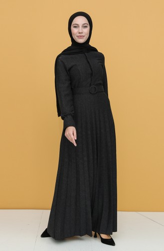 Black Hijab Dress 5426-04