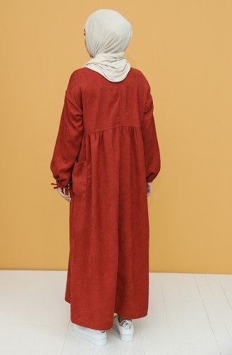 Ziegelrot Hijab Kleider 22K8475-02