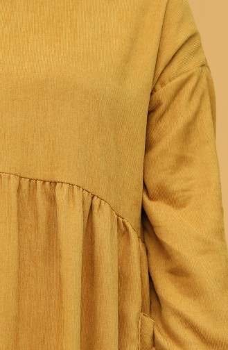 Mustard Hijab Dress 22K8475-03