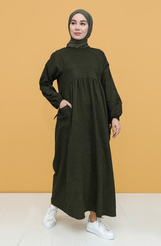 Khaki Hijab Kleider 22K8475-05