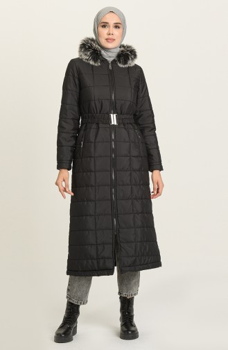 معطف طويل أسود 3907-01