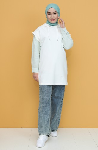 Sweatshirt Blanc 6676-01