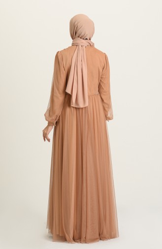 Onion Peel Hijab Evening Dress 3407-05