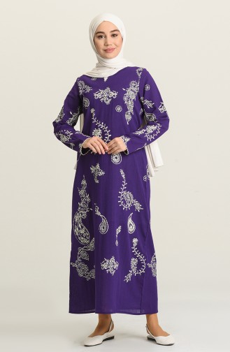 Purple İslamitische Jurk 0444-07