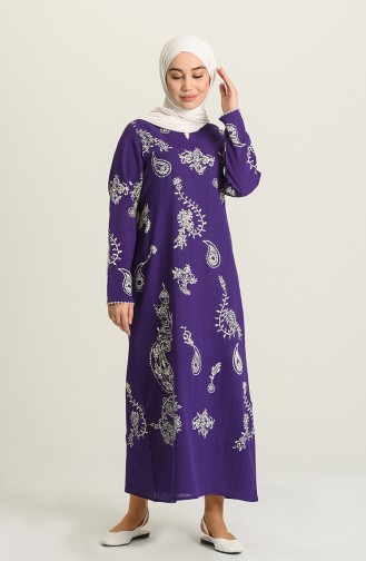 Lila Hijab Kleider 0444-07