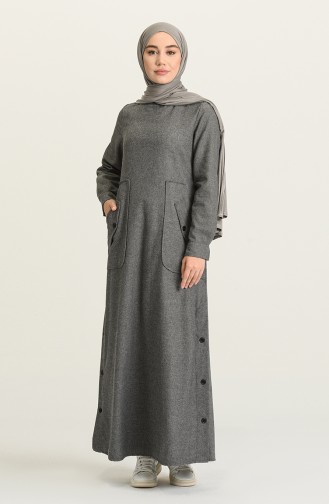 Smoke-Colored Hijab Dress 1MY1030120007-01