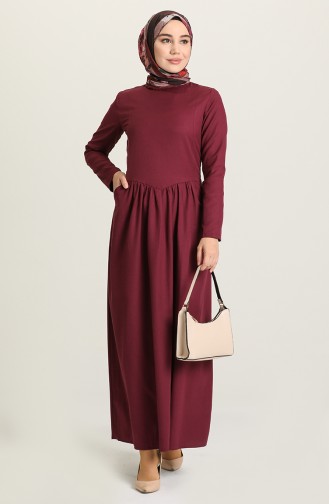 Plum Hijab Dress 3326-06