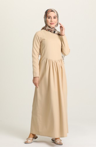 Beige İslamitische Jurk 3326-09