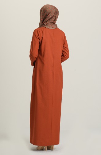 Robe Hijab Couleur brique 3326-12