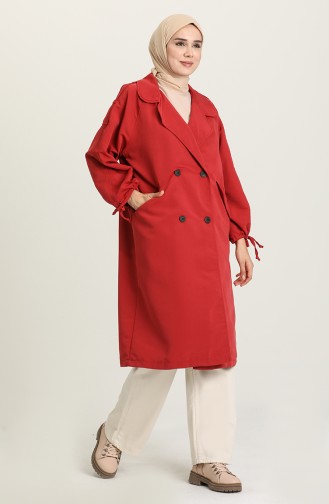 Claret red Trench Coats Models 22K8439-04