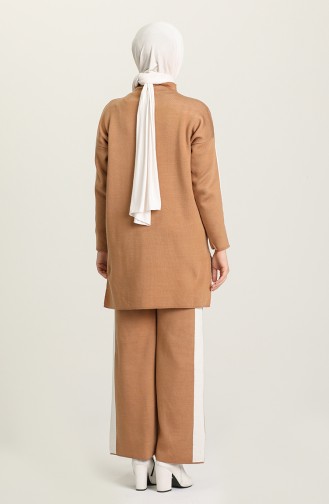 Triko Tunik Pantolon İkili Takim 7302-05 Camel