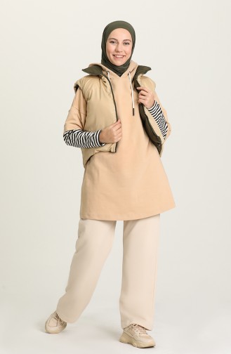 Khaki Strickjacke 10001-02